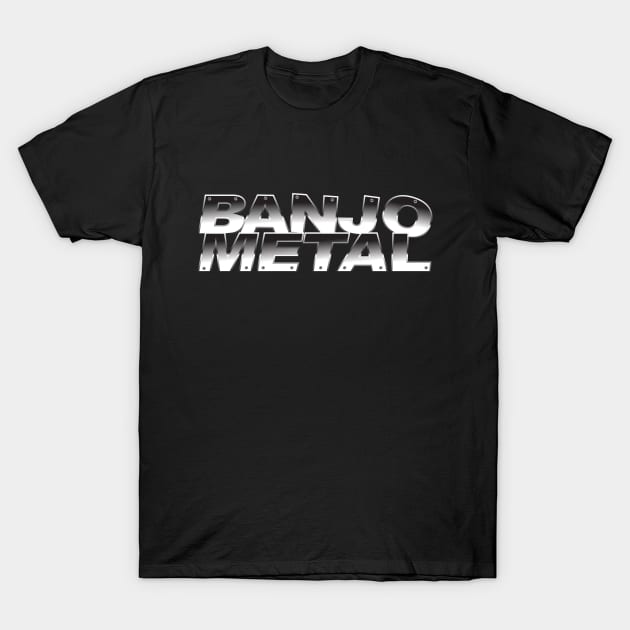 Banjo Metal T-Shirt by GypsyBluegrassDesigns